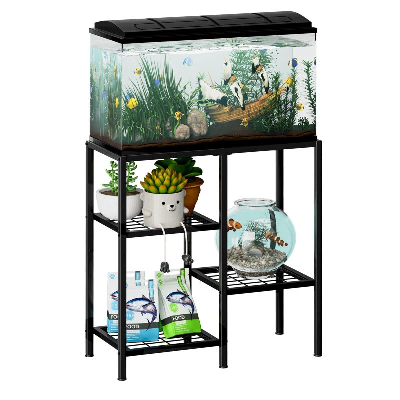 CADUKE Aquarium Stand 20 Gallon Metal Fish Tank Stand Aquarium Rack Stand for Fish Tank Accessories  3 Tier Turtle Reptile Terrarium Stand for Living Room Office