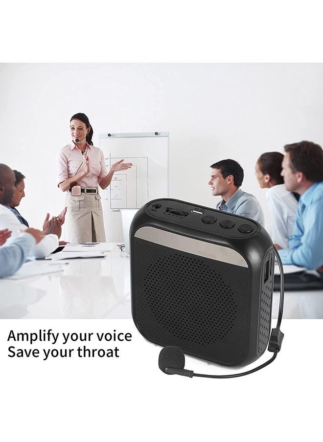 Arabest - Voice Amplifier with Wired Microphone Headset, Portable Rechargeable PA System Speaker Personal Microphone Speech Amplifier, Loudspeaker for Teachers, Tour Guides/Coaches Metting/Yoga/Fitness (Black) - Image 1
