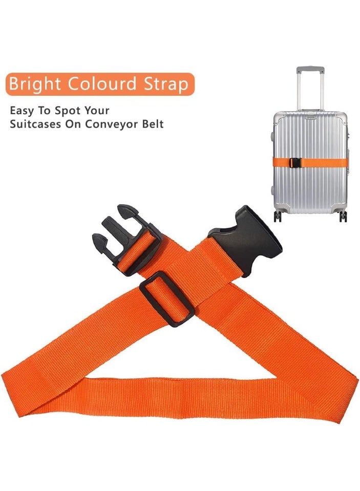 4 Pack Adjustable Luggage Straps with Buckle Heavy Duty Suitcase Cross Straps for Travel Bags - Image 2