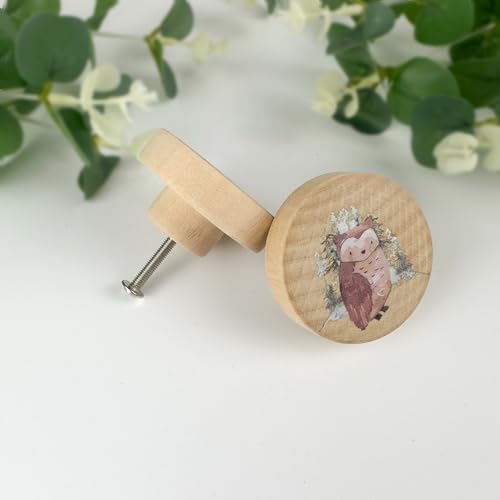 Lasyman 8Pack18 Natural Wood Nursery Dresser Cabinet Furniture Knobs Wooden Animal Cabinet Kids Cute Drawer Pulls - Image 3