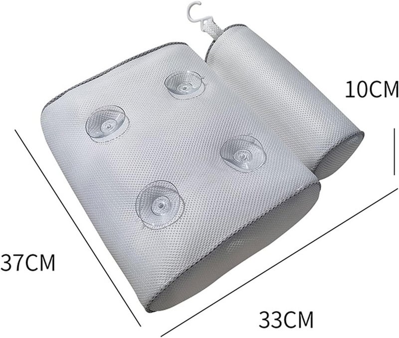 Bath Pillows Non-Slip Bath Pillow Cushioned Tub Bathtub Head Rest with Suction Cups for Neck Back Bathroom Supply(White) - Image 4