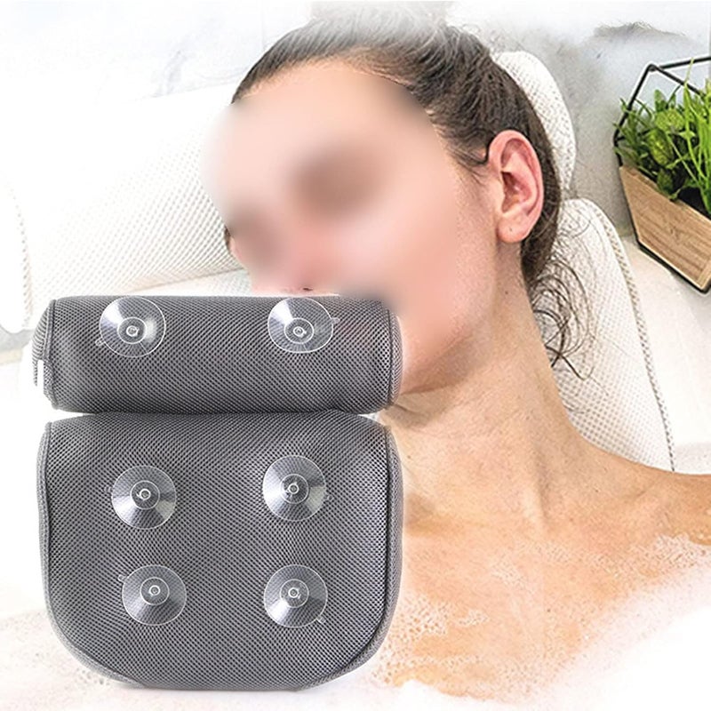 Bath Pillows Non-Slip Bath Pillow Cushioned Tub Bathtub Head Rest with Suction Cups for Neck Back Bathroom Supply(White) - Image 3