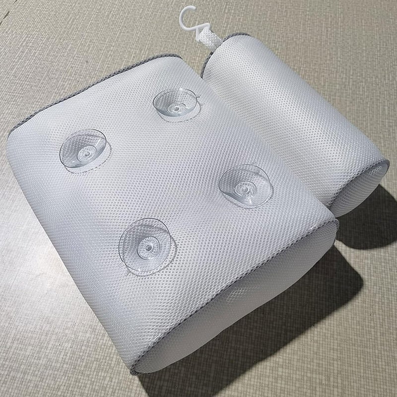 Bath Pillows Non-Slip Bath Pillow Cushioned Tub Bathtub Head Rest with Suction Cups for Neck Back Bathroom Supply(White) - Image 2