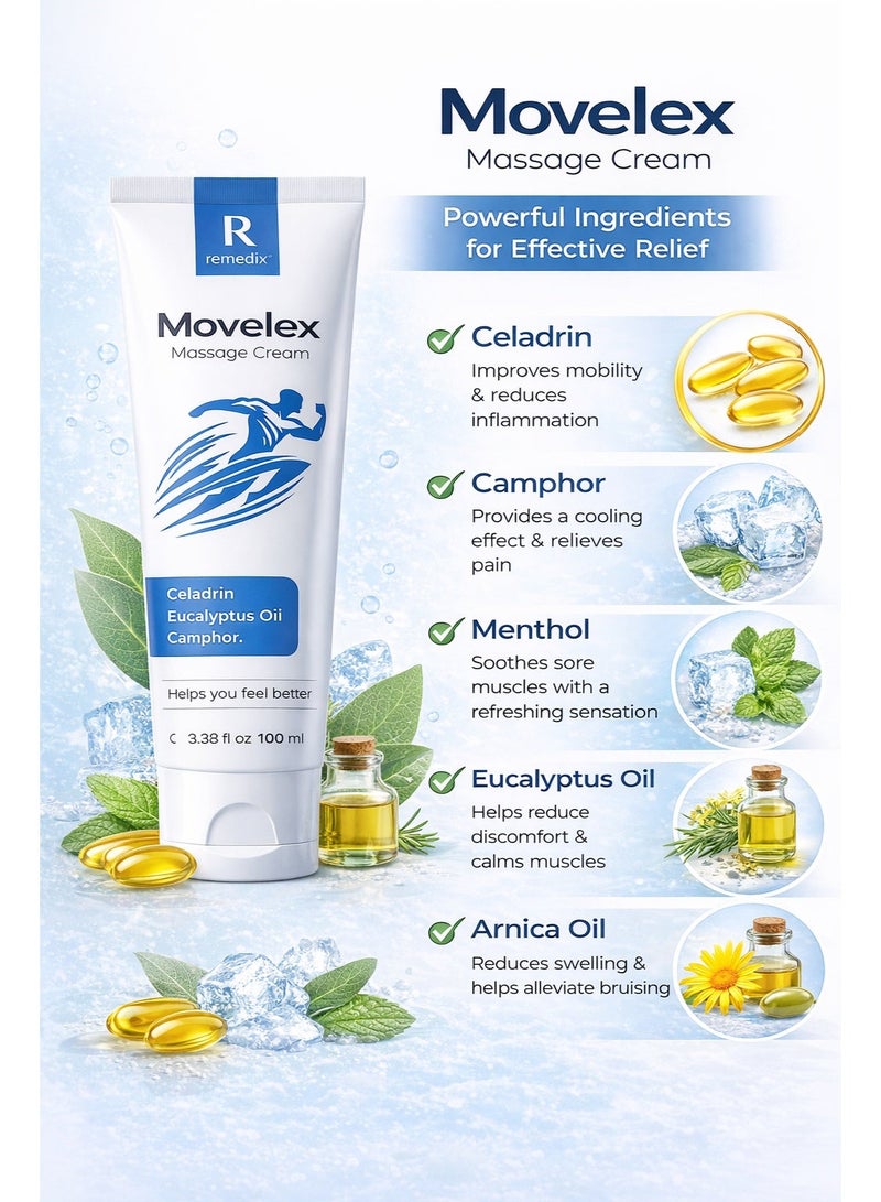 ريميدكس  موفليكس مساج كريم لالام العضلات والمفاصل بالسيلادرين 100 مل - Image 4