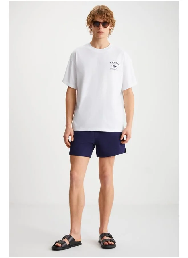 جريميلانج Grimelange Elio Men's Cotton Crew Neck Short Sleeve Printed White T-Shirt