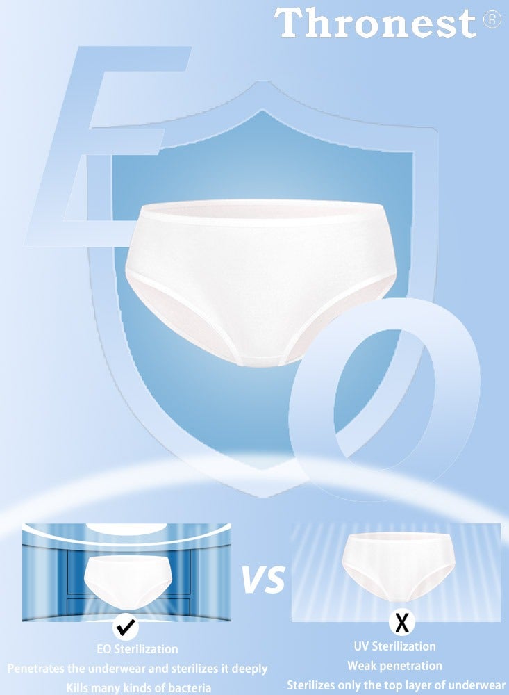 Thronest 5 Pack Sterile High Elasticity Women's Disposable Panties, Mid Waist Soft Hygienic Underwear,Pregnancy and Travel Use with Individually  Package Disposable Briefs，SIZE M  - Image 4