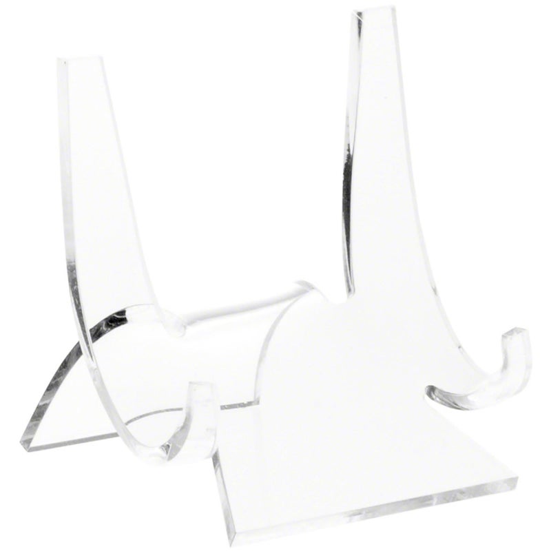 Plymor Clear Acrylic Double-Scoop Display Easel, 3" H x 2.875" W x 2.5" D - Image 1