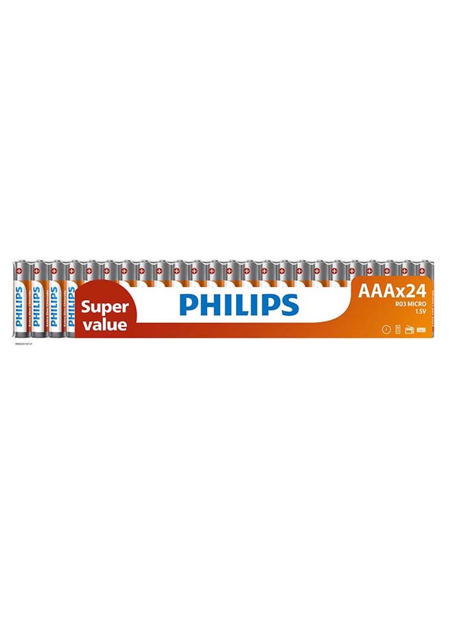 Philips Longlife Zinc AAA - 24 Pack Multicolour