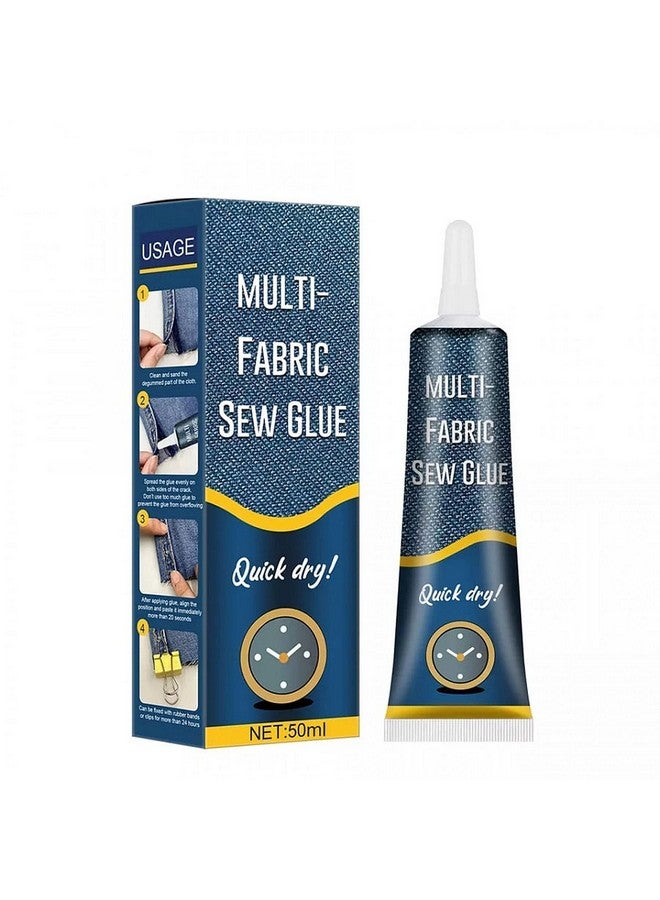 ZEVON Fabric Glue Fast Drying Liquid Stitch Fabric Adhesive Glue Strong Bond Clear Drying Waterproof Sew Glue Permanent Washable for Repair, Make Patches on Clothes, All Fabrics (50 Gram x Pack Of 1) - Image 1