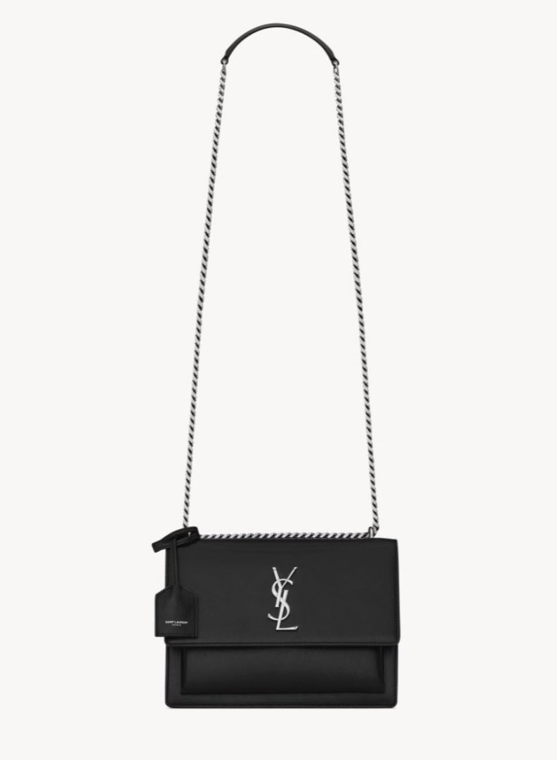 Classic YSL Style Smooth Leather Flap Bag – Luxury Chain Shoulder Crossbody Handbag for Women – Elegant Magnetic Closure Daily Office & Travel Bag - Image 1