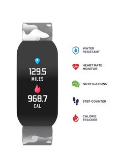iTouch Active Fitness Tracker Black Case Silicone Grey Camo Strap  - Image 2