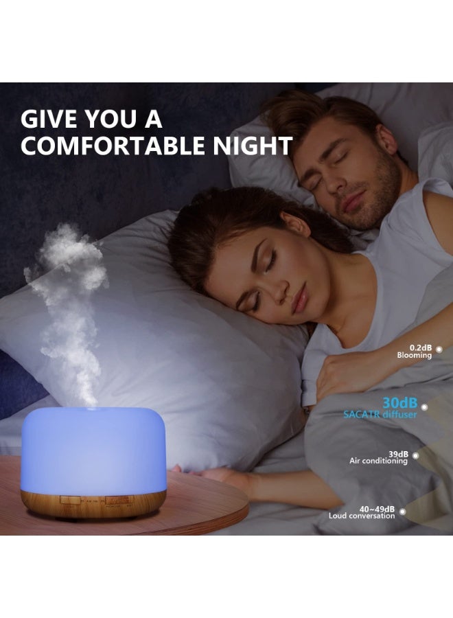 Kueh 500ml Essential Oil Diffuser with Bluetooth Speaker 5.0, Quiet Aromatherapy Mist Diffusers for Essential Oils, Ultrasonic Oil Diffuser with Remote Control, 7 Colors Light for Bedroom - Image 4