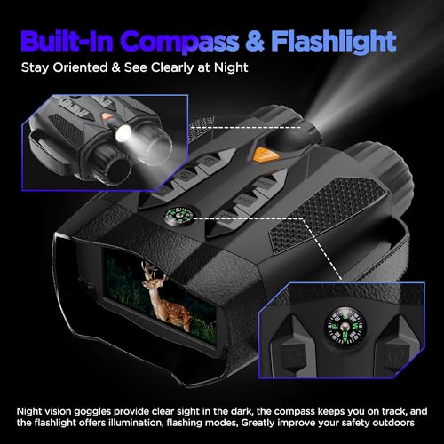 ROQIOO Night Vision Goggles for Adults 4k: Tactical Binoculars with Camera - Infrared Goggles for Hunter - Digital Electronics Gift - Hunting Gifts for Men/Dad/Husband - Cool Tech Gadgets for Camping/Boating - Image 4