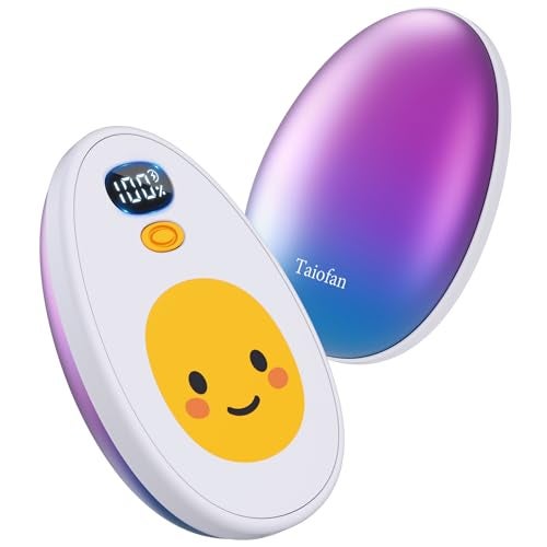Taiofan Hand Warmers Rechargeable, 2 Pack Cute Egg Design, LED Display, 4 Levels Fast Heating Magnetic Electric Hand Warmers, Portable Pocket Heater Gifts for Women Men Outdoor Camping Hunting Golf - Image 1