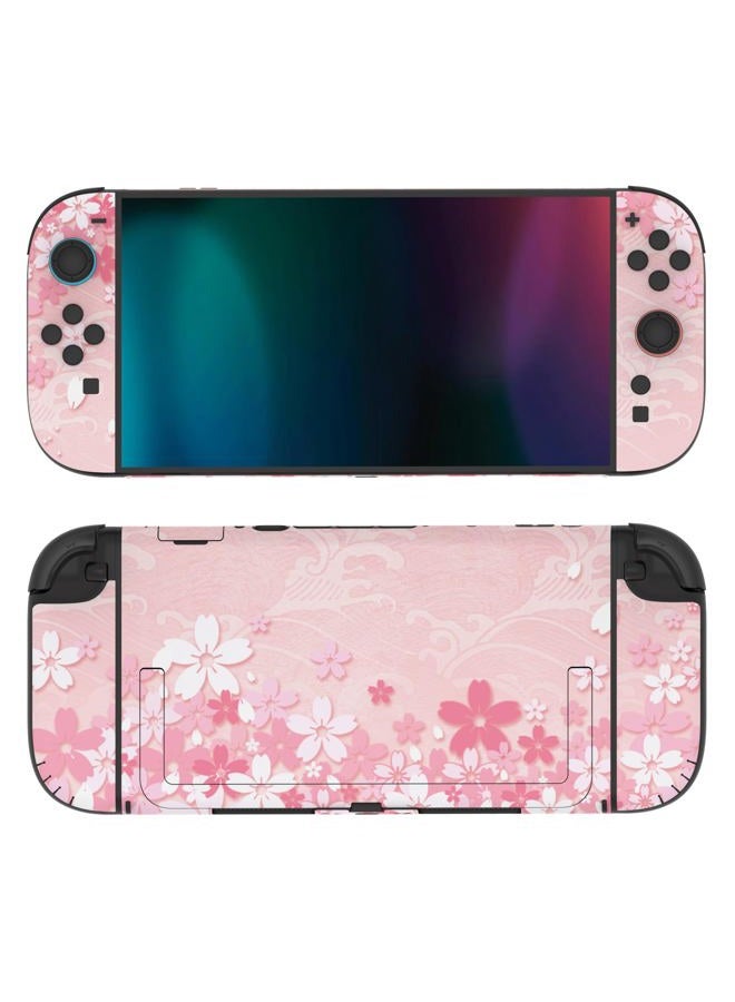 playvital مجموعة حماية كاملة من PlayVital لجهاز Nintendo Switch 2 ووحدة التحكم وJoycon، ملصق فني مخصص لجهاز Nintendo Switch 2 وDock ومقابض اليد - بتلات أزهار الكرز - Image 4