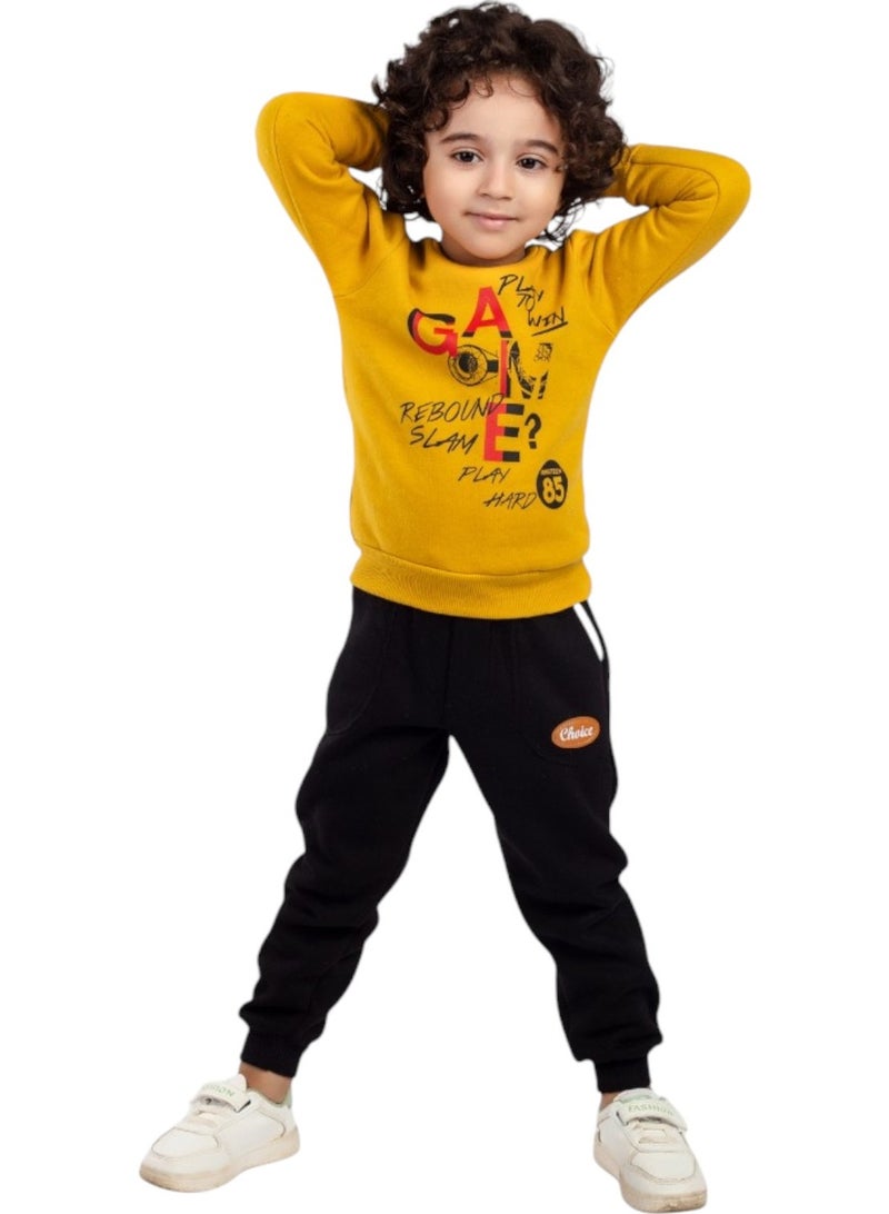 تشويس بيجامة ولادي ترنج "GAME" شتوي، تصميم رياضي عصري ودافئ - كود 137