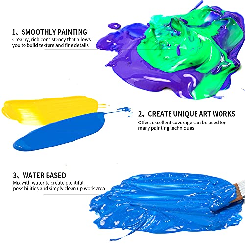 Aen Art Acrylic Paint Set for Pumpkin Painting, 16 Colors Painting Supplies for Canvas Wood Fabric Ceramic Crafts, Non Toxic&Rich Pigments for Beginners - Image 2