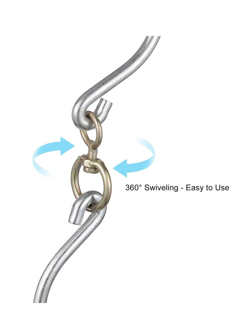 Zikra Swivel Meat Hooks, 0.34'' Thickness Galvanized Processing Butcher Hooks for Hanging Drying Smoking Meat Products, 4 Pack(12 Inch) - Image 3