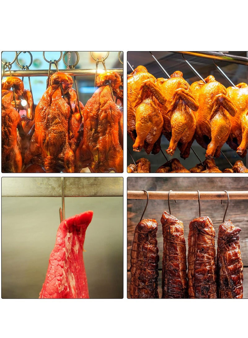 Zikra Swivel Meat Hooks, 0.34'' Thickness Galvanized Processing Butcher Hooks for Hanging Drying Smoking Meat Products, 4 Pack(12 Inch) - Image 5