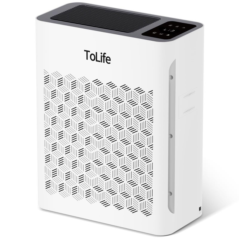 Tolife Powerful Air Purifiers for Home Large Room Up to 2000 FtPets with Washable Filter Sleep Mode Timer HEPA Filter Pet Air Purifier for BedroomWhite