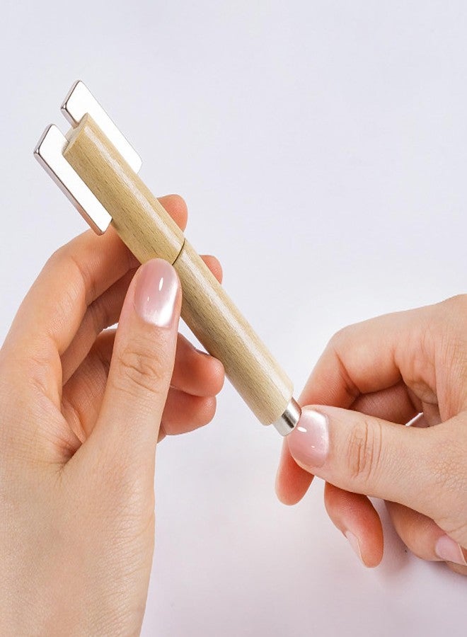 SILPECWEE 4 in 1 Nail Magnet, Multifunctional Cat Eye Magnet for Nails Gel Nail Polish Magnet Stick Wooden Magnetic Nail Polish Tools for Cat Eye Nail Art Design - Image 5