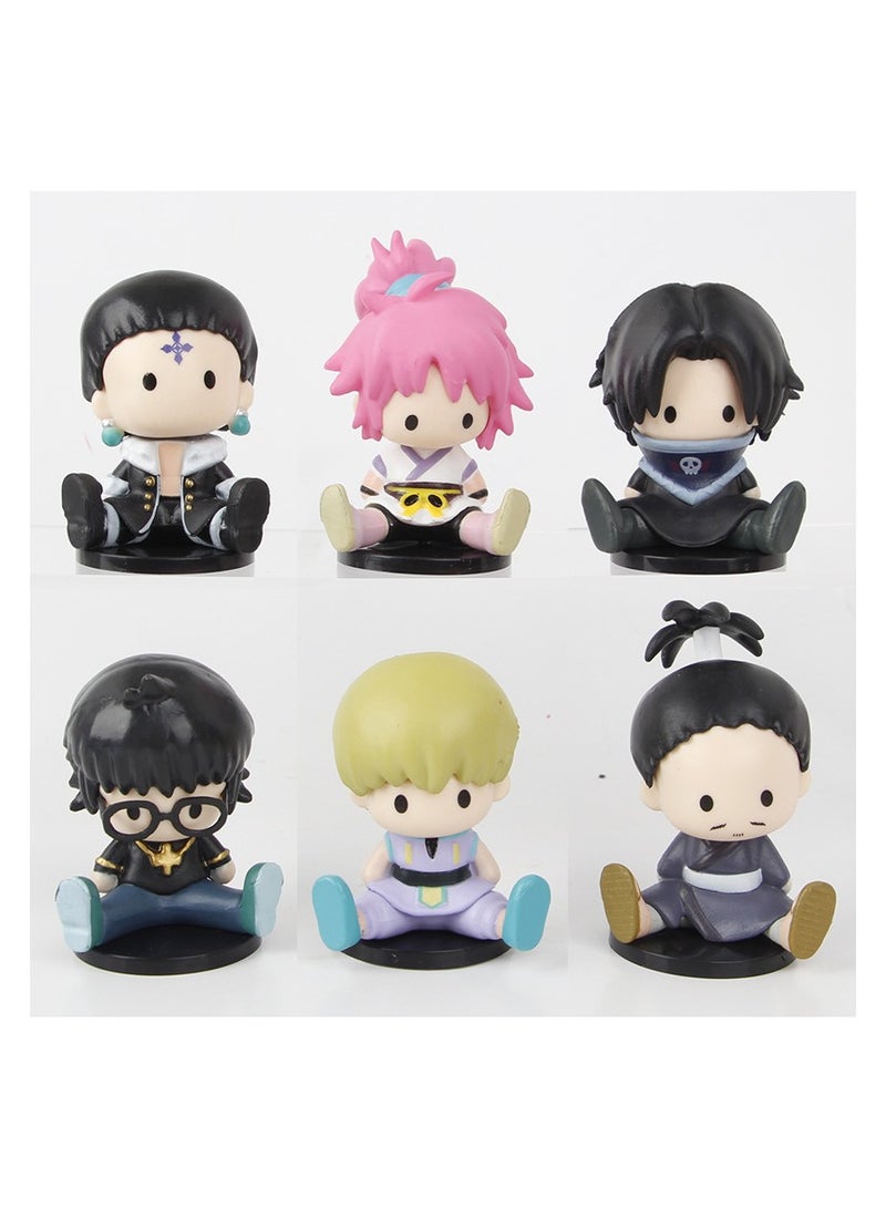 general Full-time hunter generation 3 sitting handpiece 6 sets, Jie / Kiwi / Kurapika and other characters doll ornaments, anime peripheral collection models - Image 1