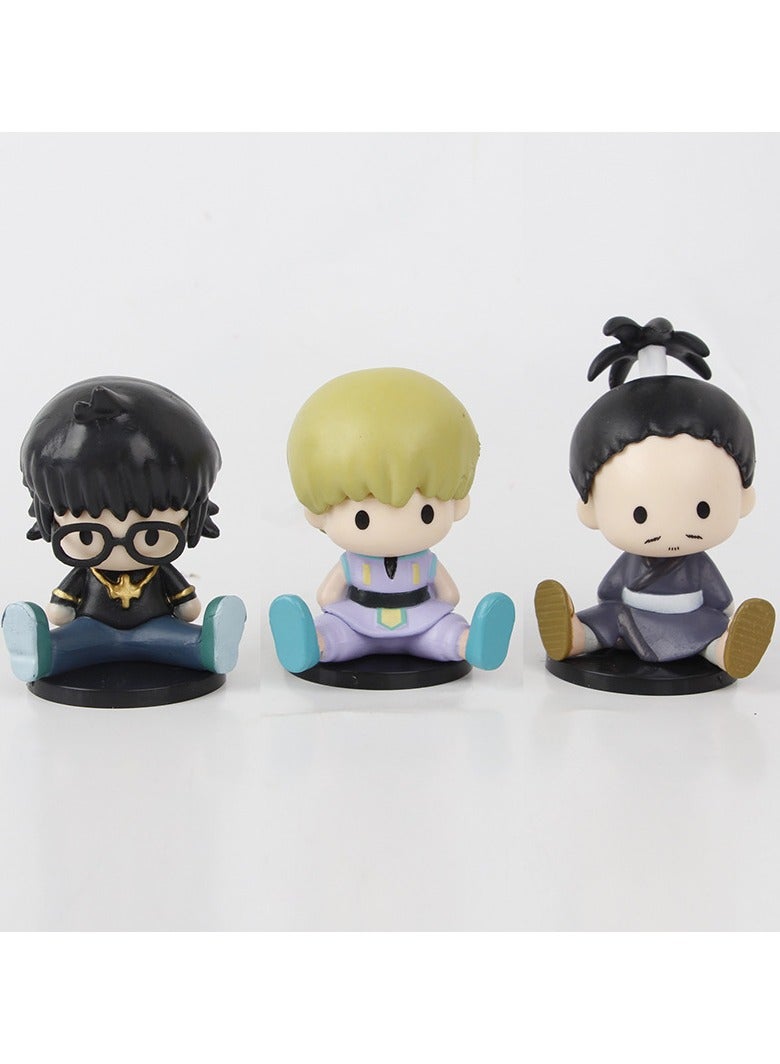 general Full-time hunter generation 3 sitting handpiece 6 sets, Jie / Kiwi / Kurapika and other characters doll ornaments, anime peripheral collection models - Image 3