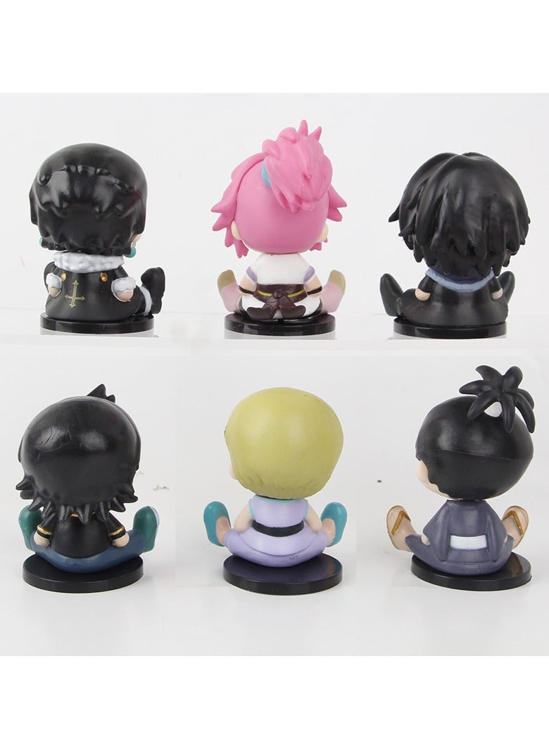 general Full-time hunter generation 3 sitting handpiece 6 sets, Jie / Kiwi / Kurapika and other characters doll ornaments, anime peripheral collection models - Image 2