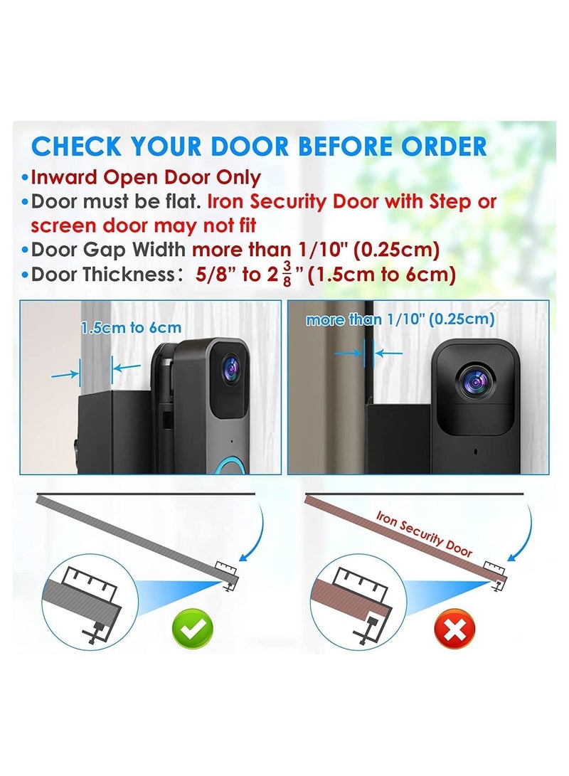 Doorbell Mount for Blink Video Doorbell No Drill Anti-Theft Doorbell Holder Adjustable Angle Fit Apartment Door Not Block Doorbell Sensor - Image 5