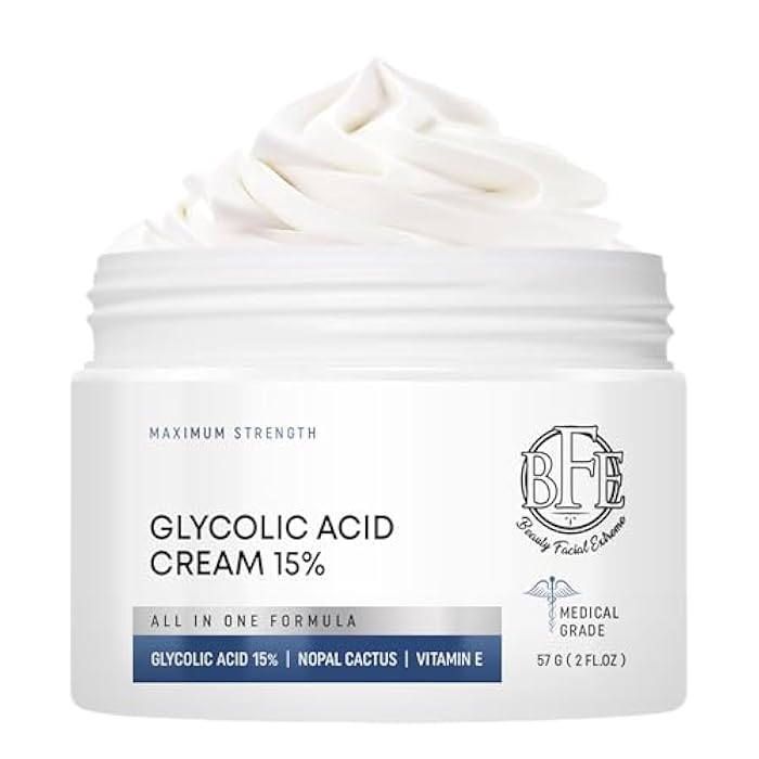 Beauty Facial Extreme Glycolic Acid 15% Anti-Aging Wrinkle Cream Reduces the Appearance of Fine Lines, Wrinkles, Age Spots, Dark Spots & Improves Dull Looking Complexion. Includes A.H.A & Green Tea Moisturizer. - Image 1