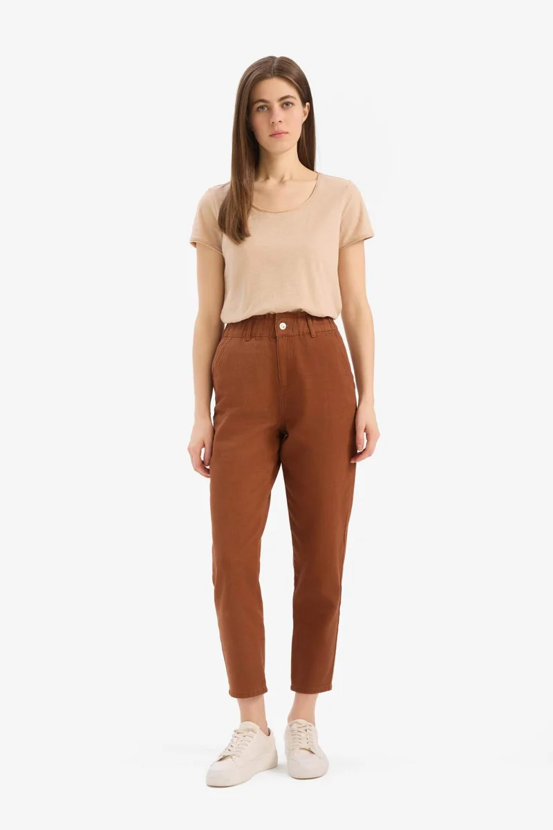 DeFacto Paperbag Fit With Pockets Gabardine Trousers