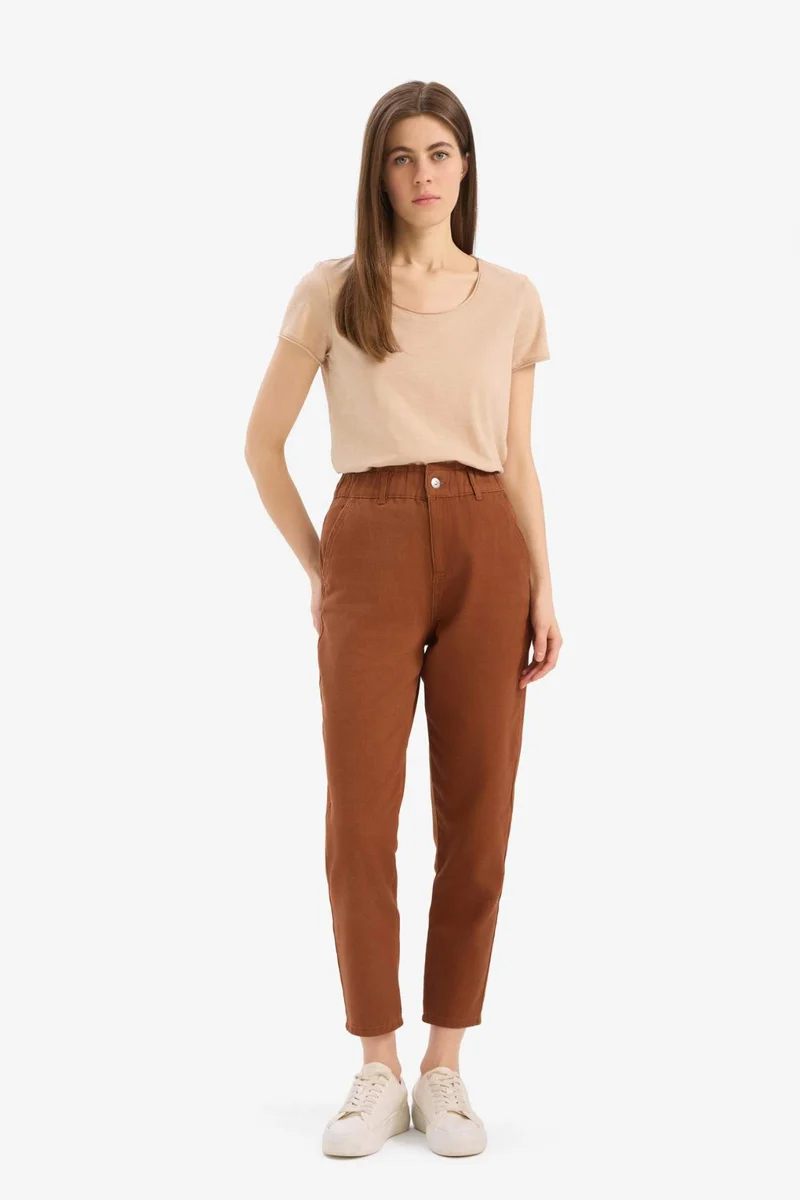 DeFacto Paperbag Fit With Pockets Gabardine Trousers