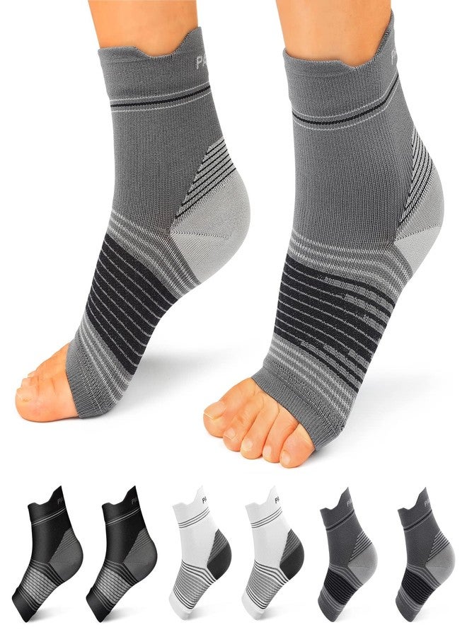 PAPLUS Plantar Fasciitis Sock (6 Pairs) for Men and Women, Compression Foot Sleeves with Arch and Ankle Support (Black, Gray, White, X-Large) - Image 1