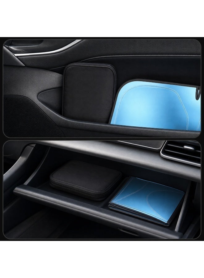 Foldable Car Windshield Sunshade 145 × 80 cm, Titanium Silver Reflective Front Window Cover with Oxford Fabric, Heat Insulation and UV Protection - Image 5