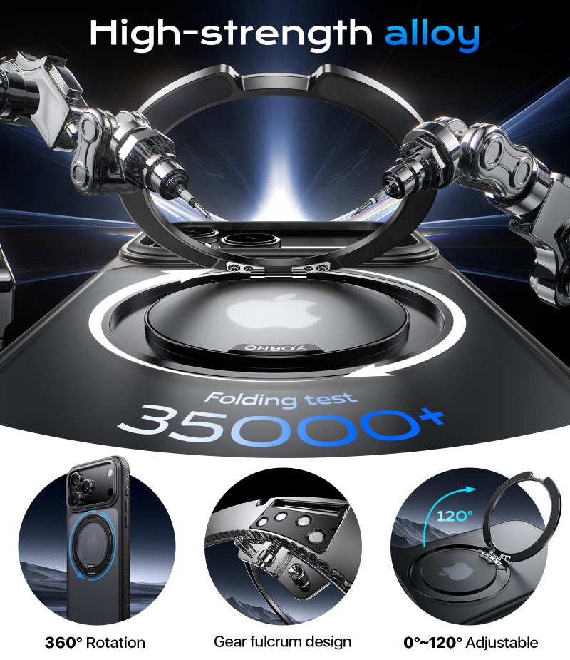 ohbox iPhone 17 Pro Max Case with Stand, Strong Magnetic i Phone 17 Pro Max Case, Compatible with MagSafe, Drop Protection 17 Pro Max Cover Slim Translucent Matte Phone Case for iPhone 17 Pro Max - Image 5