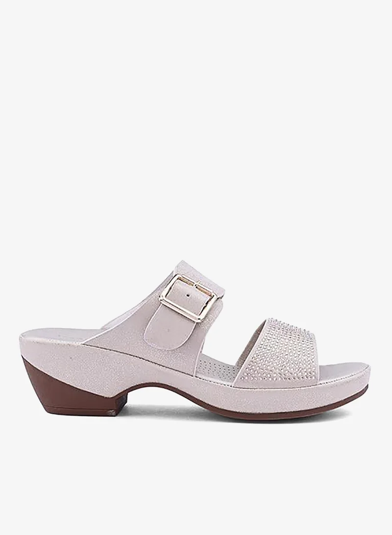 IconStyle Crystal Embellished Slip-On Sandals