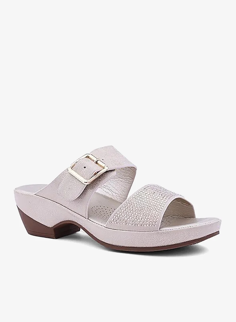 IconStyle Crystal Embellished Slip-On Sandals