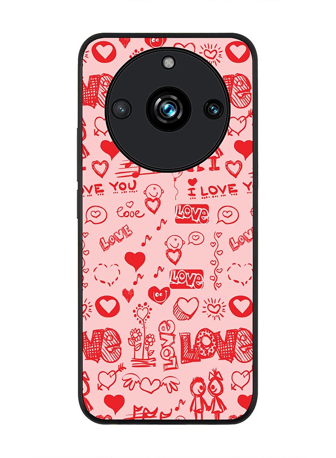 Stylizedd Rugged Black Edge case for Realme 11 Pro/Realme 11 Pro+, Custom Slim fit Flexible Anti Drop Thin Phone Case Cover - Love Doodle - Image 1