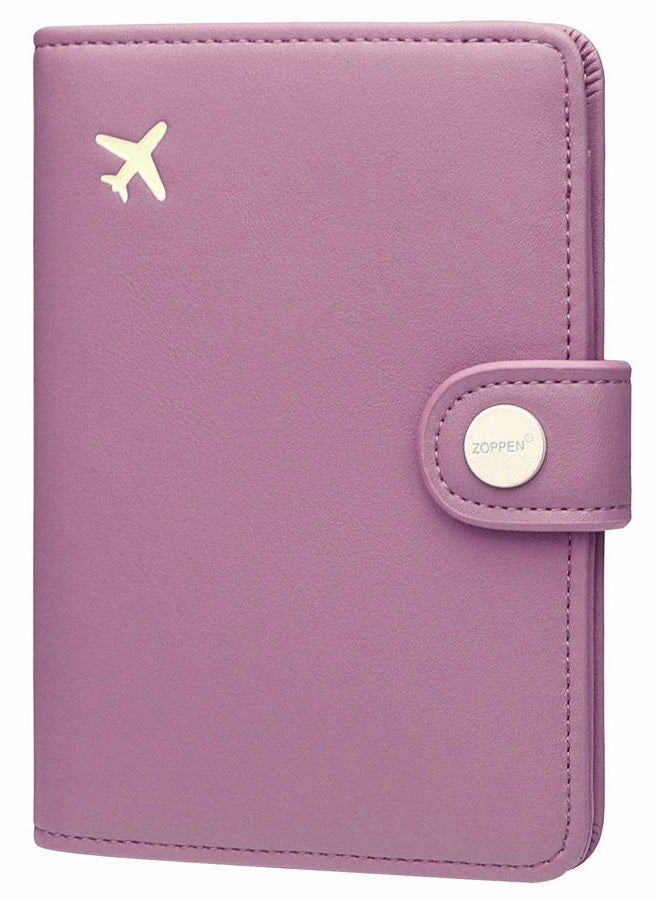 Zoppen Passport Holder Cover Wallet for Women Rfid Blocking Travel Wallet Id Card Case, #34 Elegant Purple, One Size, Rfid Wallet - Image 1