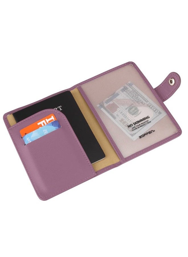 Zoppen Passport Holder Cover Wallet for Women Rfid Blocking Travel Wallet Id Card Case, #34 Elegant Purple, One Size, Rfid Wallet - Image 3