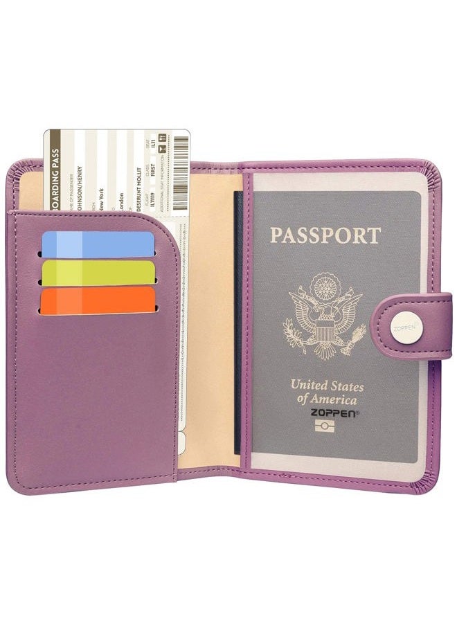 Zoppen Passport Holder Cover Wallet for Women Rfid Blocking Travel Wallet Id Card Case, #34 Elegant Purple, One Size, Rfid Wallet - Image 2