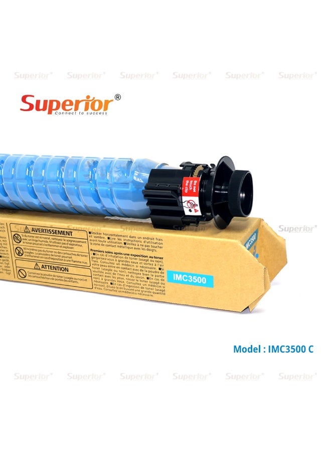 SOS Superior Premium Compatible Ricoh IMC3500 Cyan Toner Cartridge – High Yield – Suitable for Ricoh IMC3500 / IMC4500 / IMC5500 / IMC6000 - Image 1