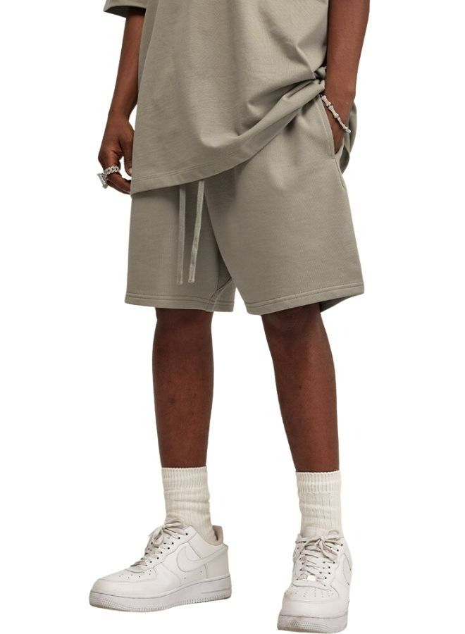 Mei Stylish Men's Casual Relaxed Fit Drawstring Pure Cotton Bottom Short - Image 1