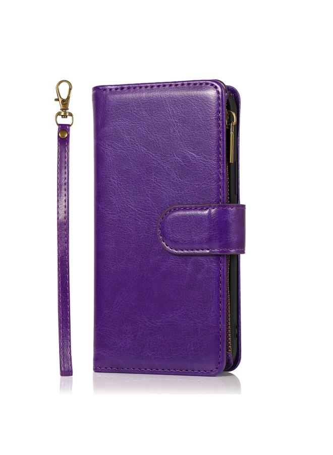 Zaboon Case For iPhone 13 Multifunctional Crazy Horse Texture Horizontal Flip Leather Case with 9 Card Slot & Holder & Zipper Wallet & Lanyard - Image 2