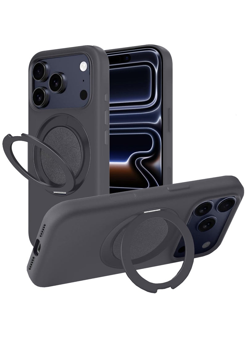 CATANES 2 Packs Magsafe Case for iPhone 17 Pro Max - One Case One Privacy Screen Protector - with 360° Spin Magnetic Stand Holder Soft Liquid Silicone Cozy Grip Full Camera Protection Non-Slip Phone Cover - Image 3