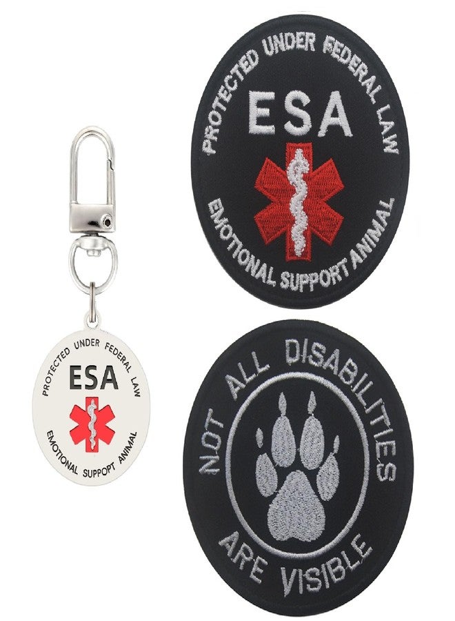 walitefu Emotional Supprot Animal Tag, ESA Patch and NOT All Disabilities are Visible Patch Hook & Loop for Dog Vest Harness(10) - Image 1