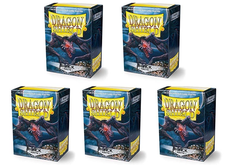 dragon shield 5 Packs Dragon Shield Matte Black Standard Size 100 ct Card Sleeves Value Bundle - Image 2
