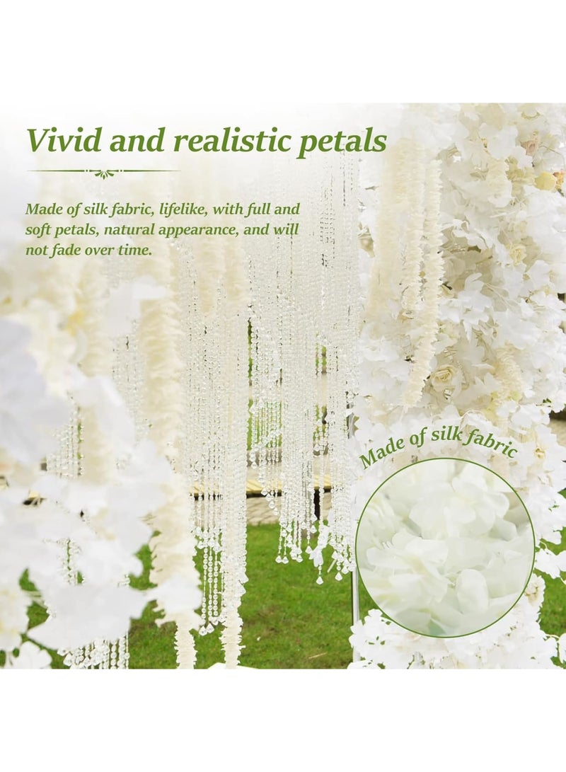 SYOSI Artificial Wisteria Garland, Reusable Silk Flower Vine, 40 Inch Hanging Fake Wisteria Decor, Elegant DIY Wedding Party Patio Home Wall Arch Decoration, White - Image 2