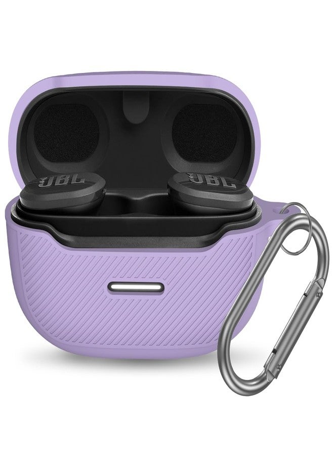 YIPINJIA for JBL Endurance Race Case Cover, Silicone Protective Portable Scratch Shock Resistant Cover Compatible with JBL Endurance Race Earbuds Charging Case with Carabiner(Purple) - Image 1