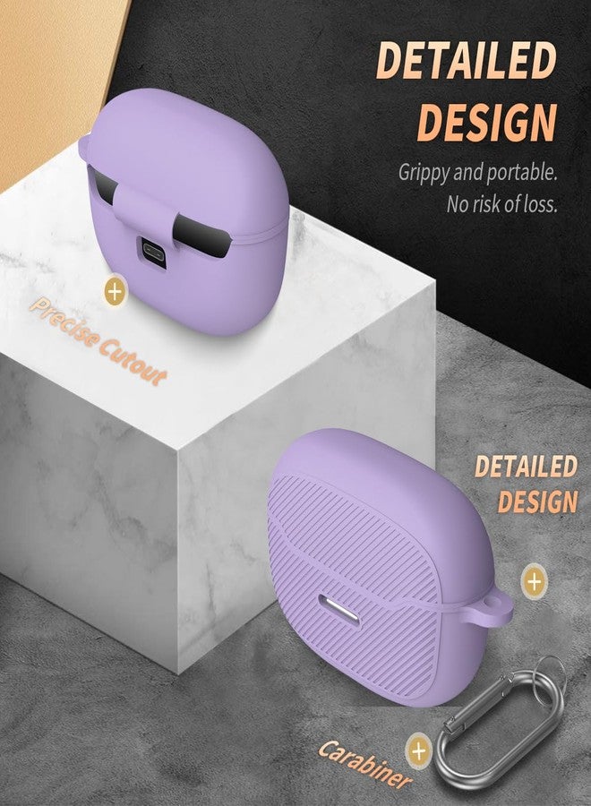 YIPINJIA for JBL Endurance Race Case Cover, Silicone Protective Portable Scratch Shock Resistant Cover Compatible with JBL Endurance Race Earbuds Charging Case with Carabiner(Purple) - Image 4